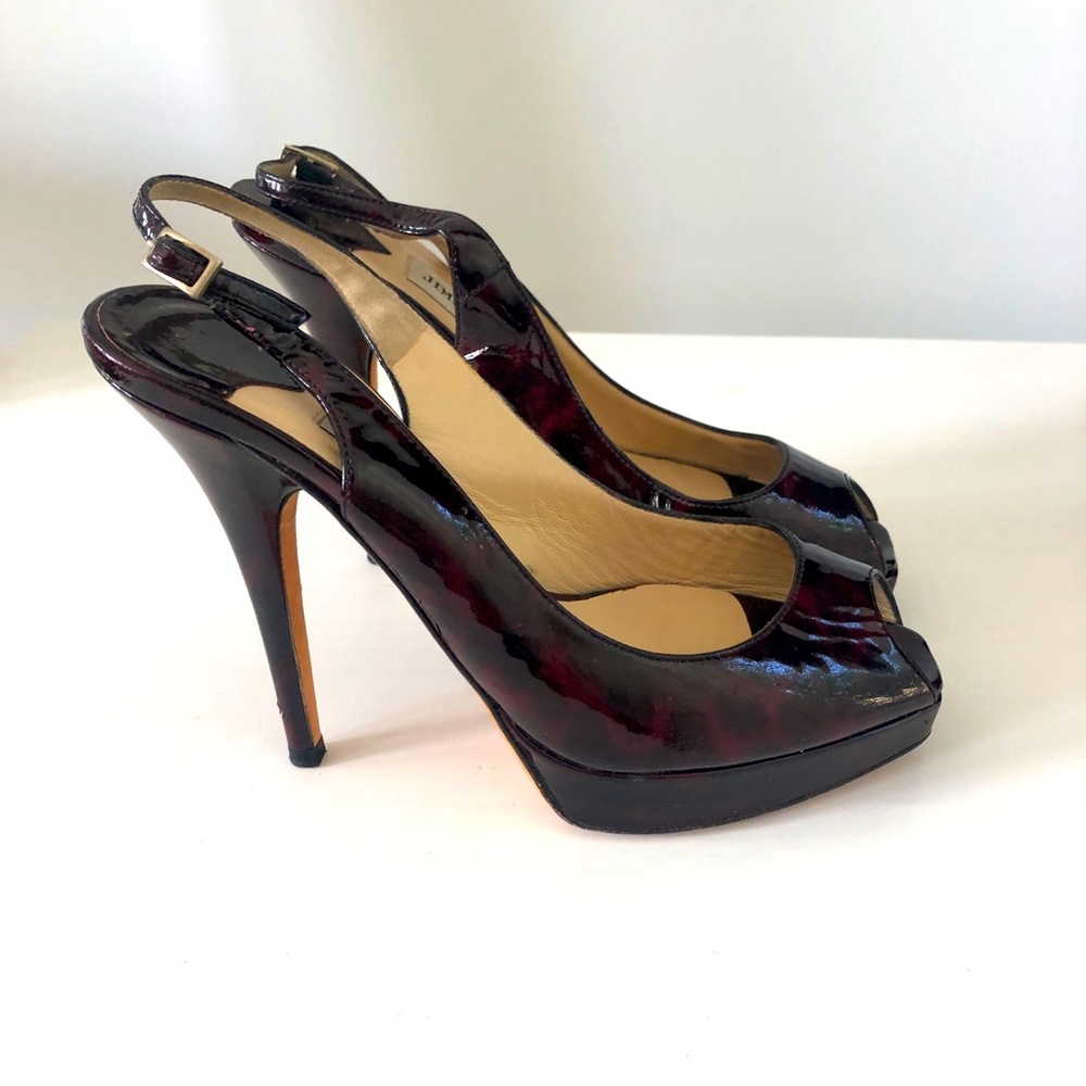 Jimmy Choo heels Slingback platform burgundy 36